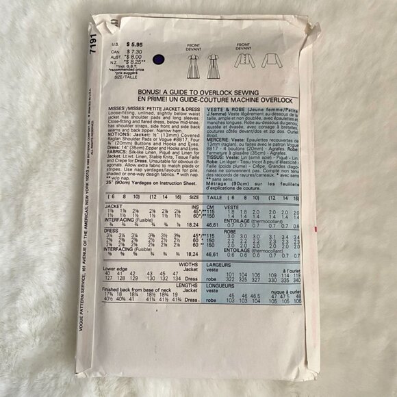 3 Vogue Sewing Patterns - Picture 3 of 7